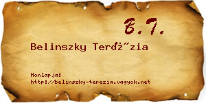 Belinszky Terézia névjegykártya